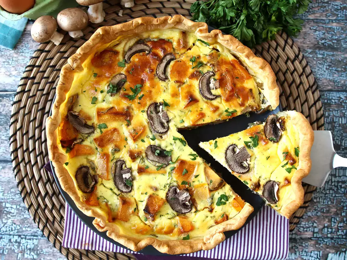 Quiche cu ciuperci și dovleac potimarron - poza 8