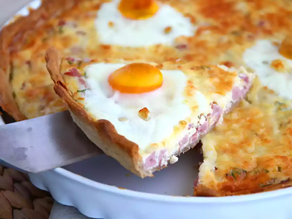 Quiche cu oua si sunca
