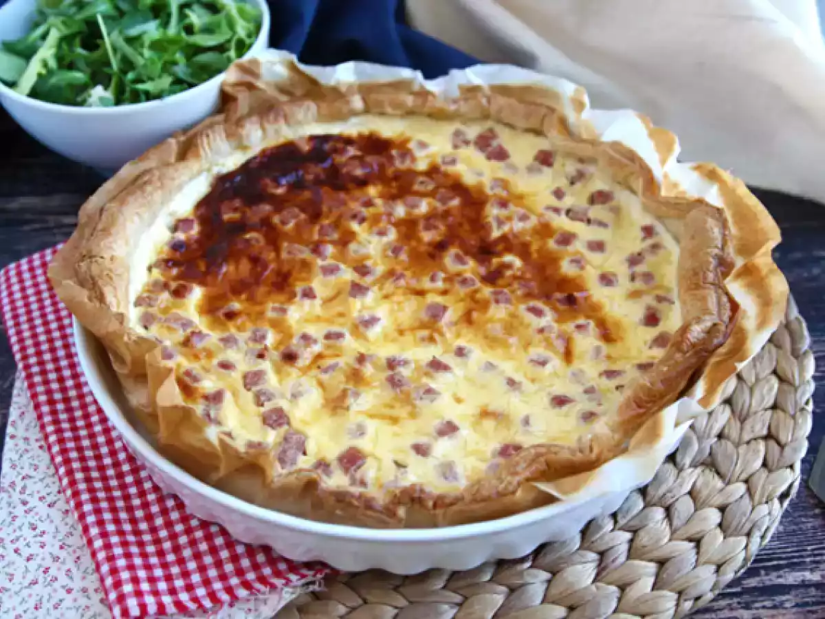 Quiche cu sunca, cascaval si iaurt-varianta light