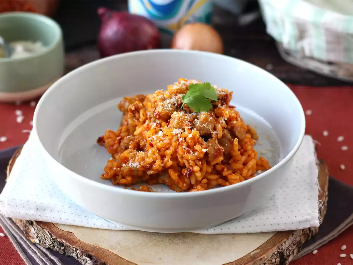 Risotto cu cârnați 'nduja, preparatul perfect pentru iubitorii de condimente! - poza 2