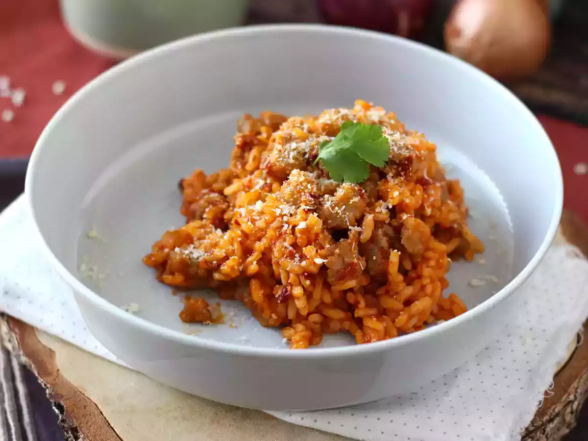 Risotto cu cârnați 'nduja, preparatul perfect pentru iubitorii de condimente! - poza 3