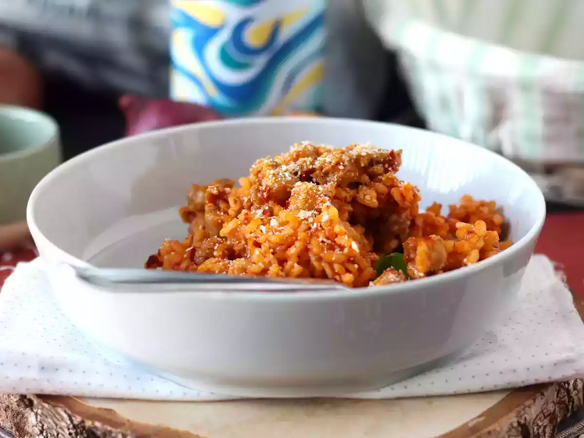 Risotto cu cârnați 'nduja, preparatul perfect pentru iubitorii de condimente! - poza 4