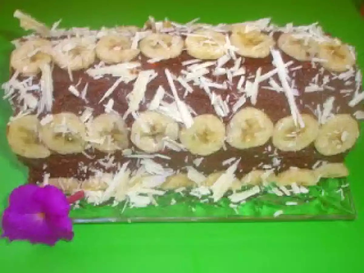 Rulada cu crema de ciocolata si banane