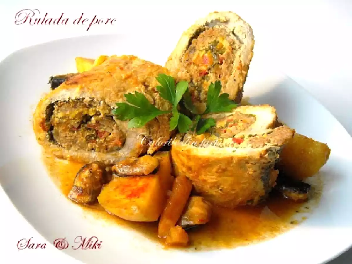 Rulada de porc cu legume la cuptor