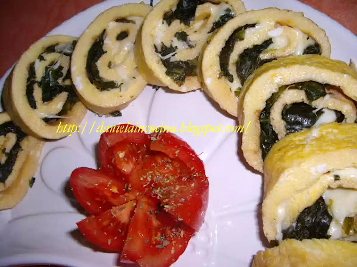 Rulada de spanac cu mozzarella/Rotolo di spinaci con mozzarella
