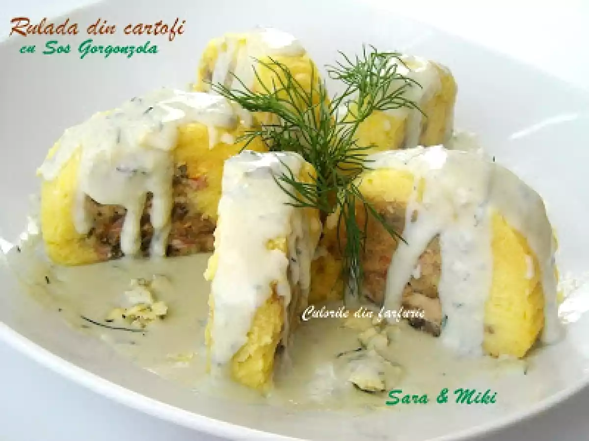 Rulada din cartofi cu sos Gorgonzola - poza 3