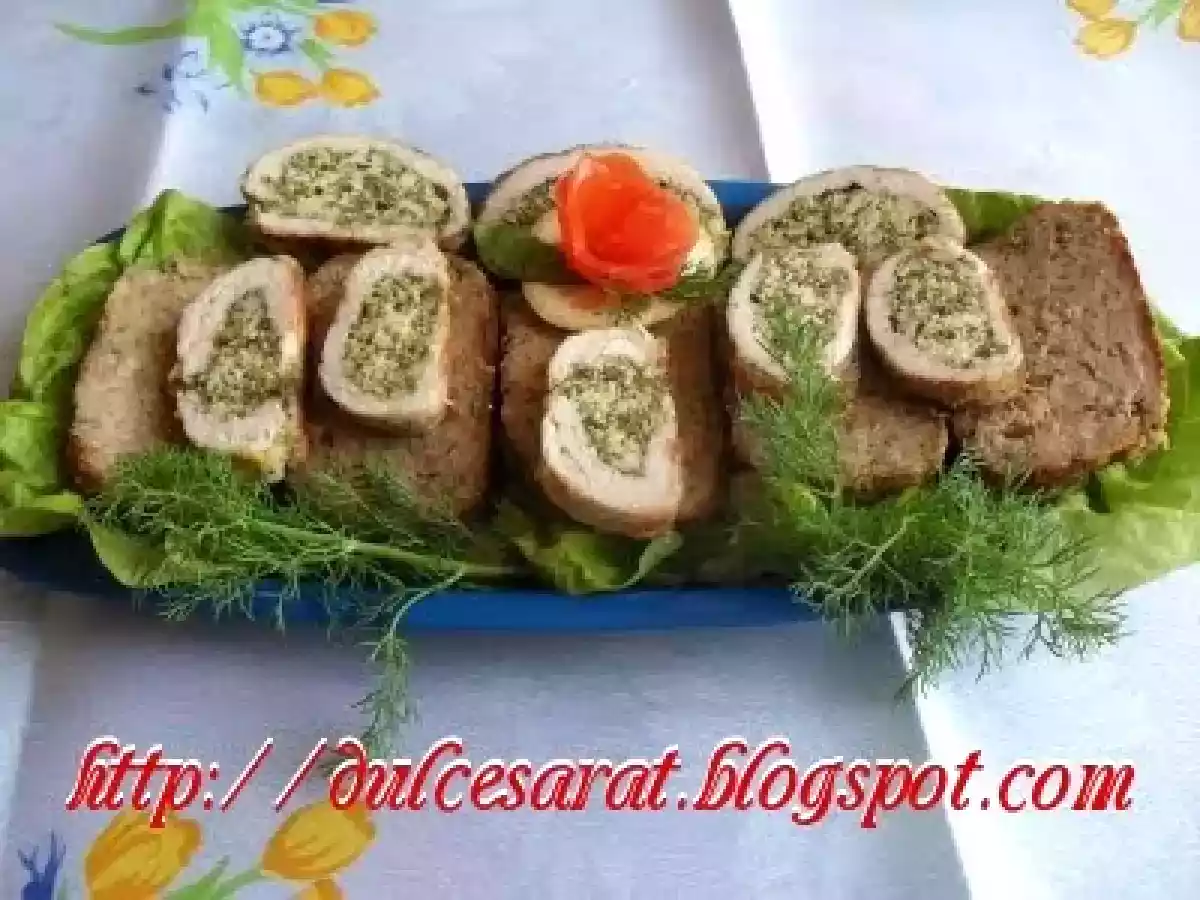 Rulada din piept de pui cu branza telemea