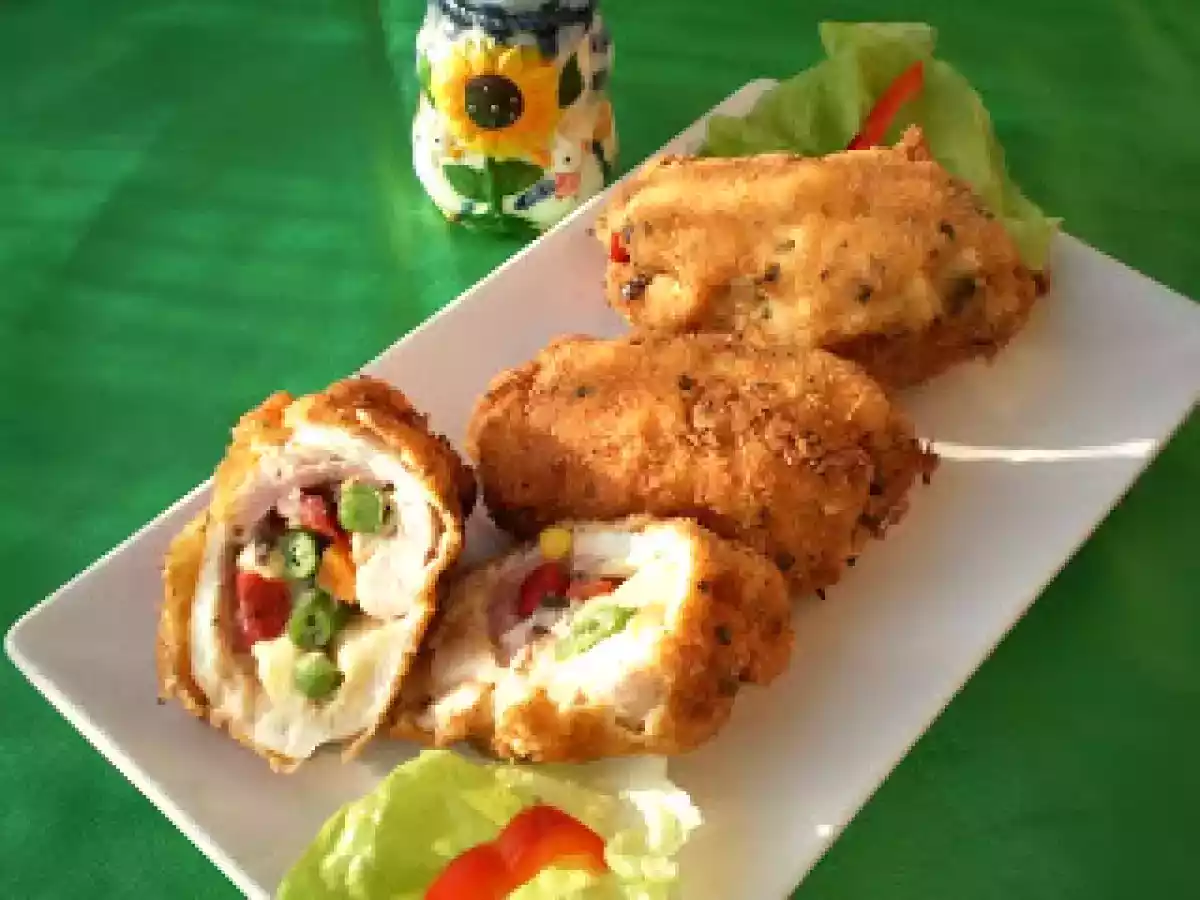 Rulouri de pui cu legume