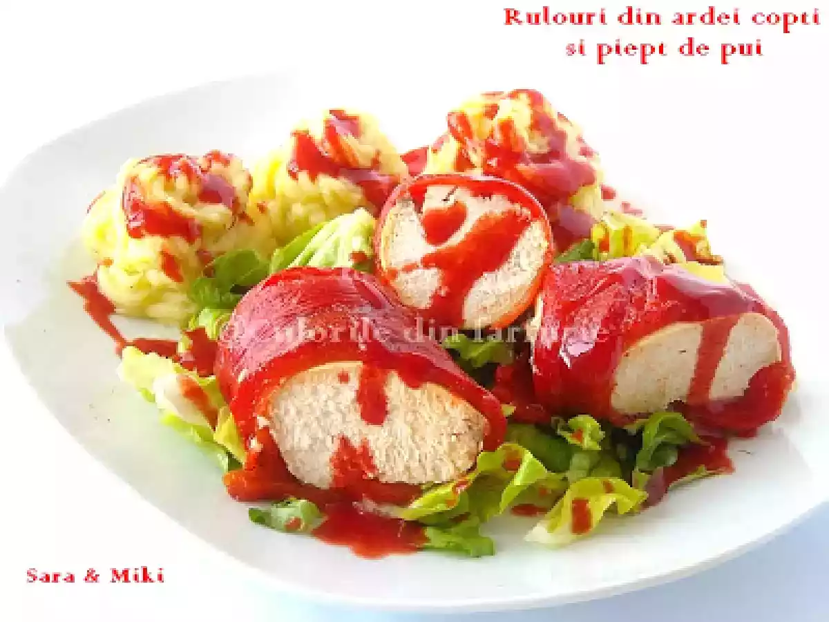 Rulouri din ardei copti si piept de pui - poza 2
