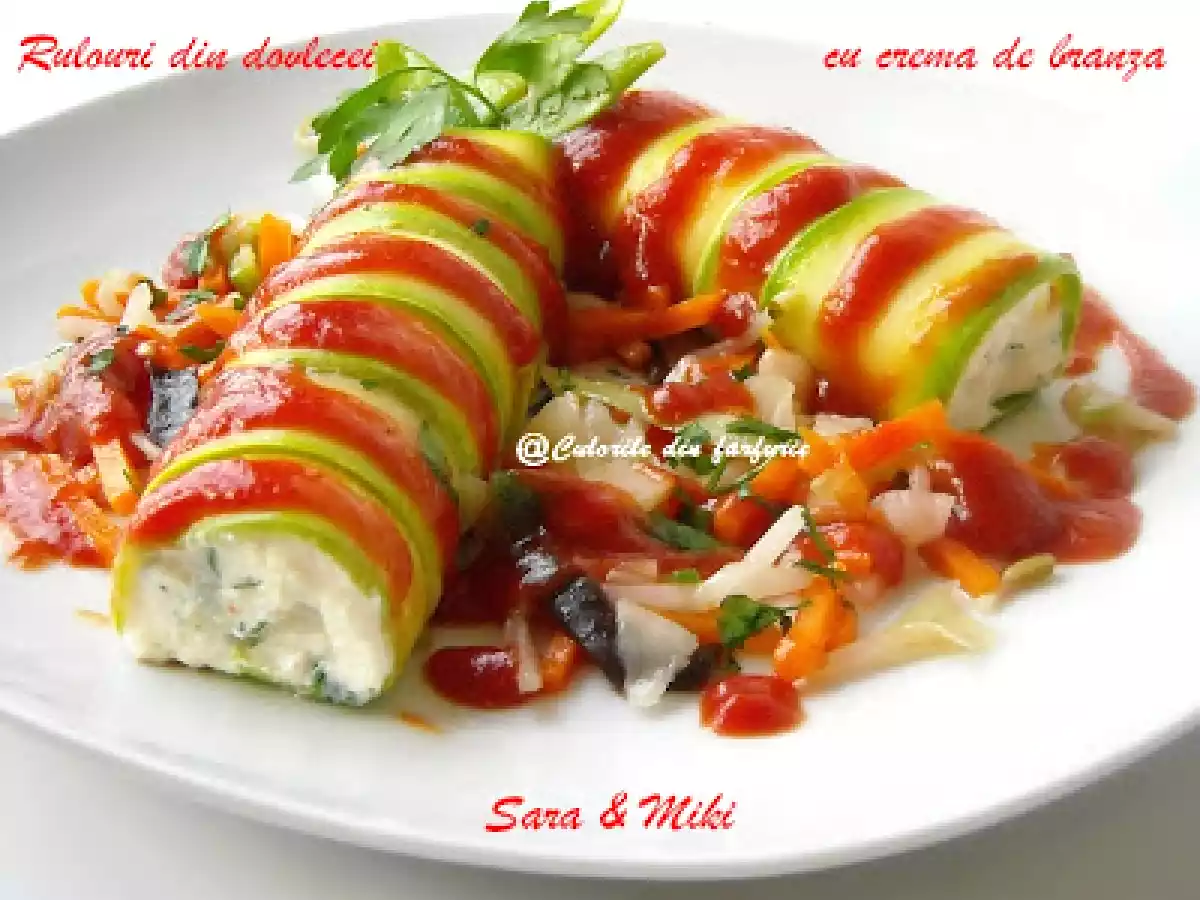 Rulouri din dovlecei cu crema de branza