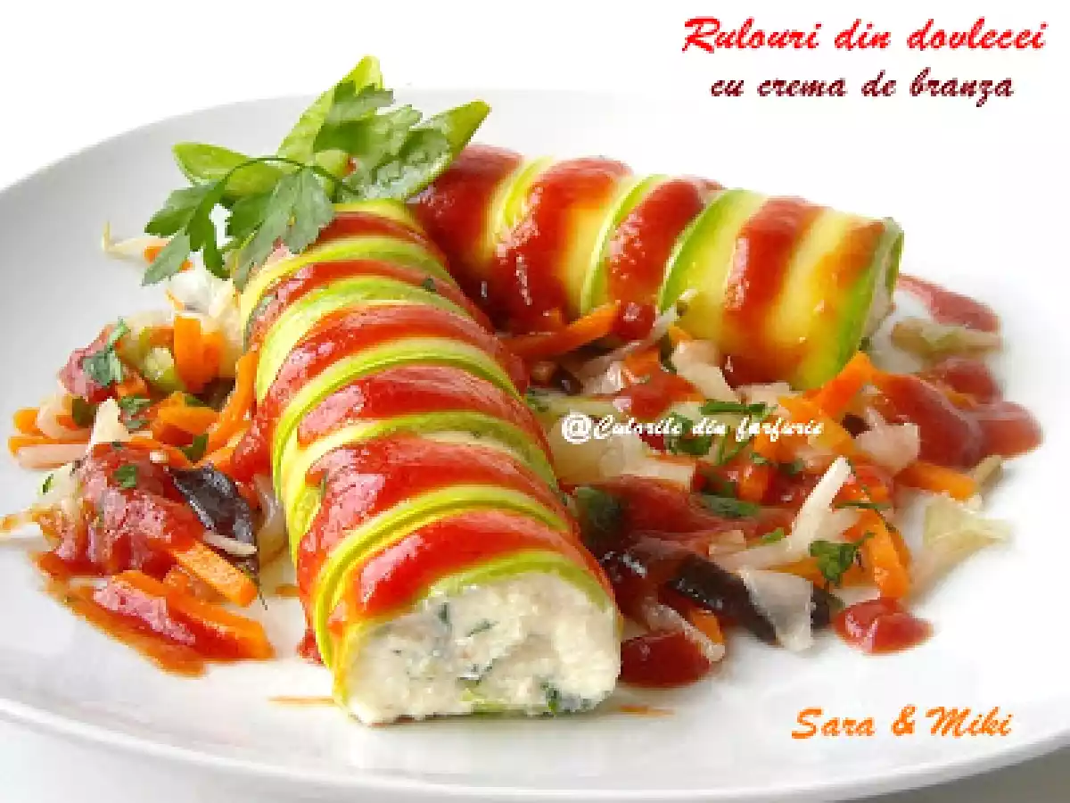 Rulouri din dovlecei cu crema de branza - poza 3