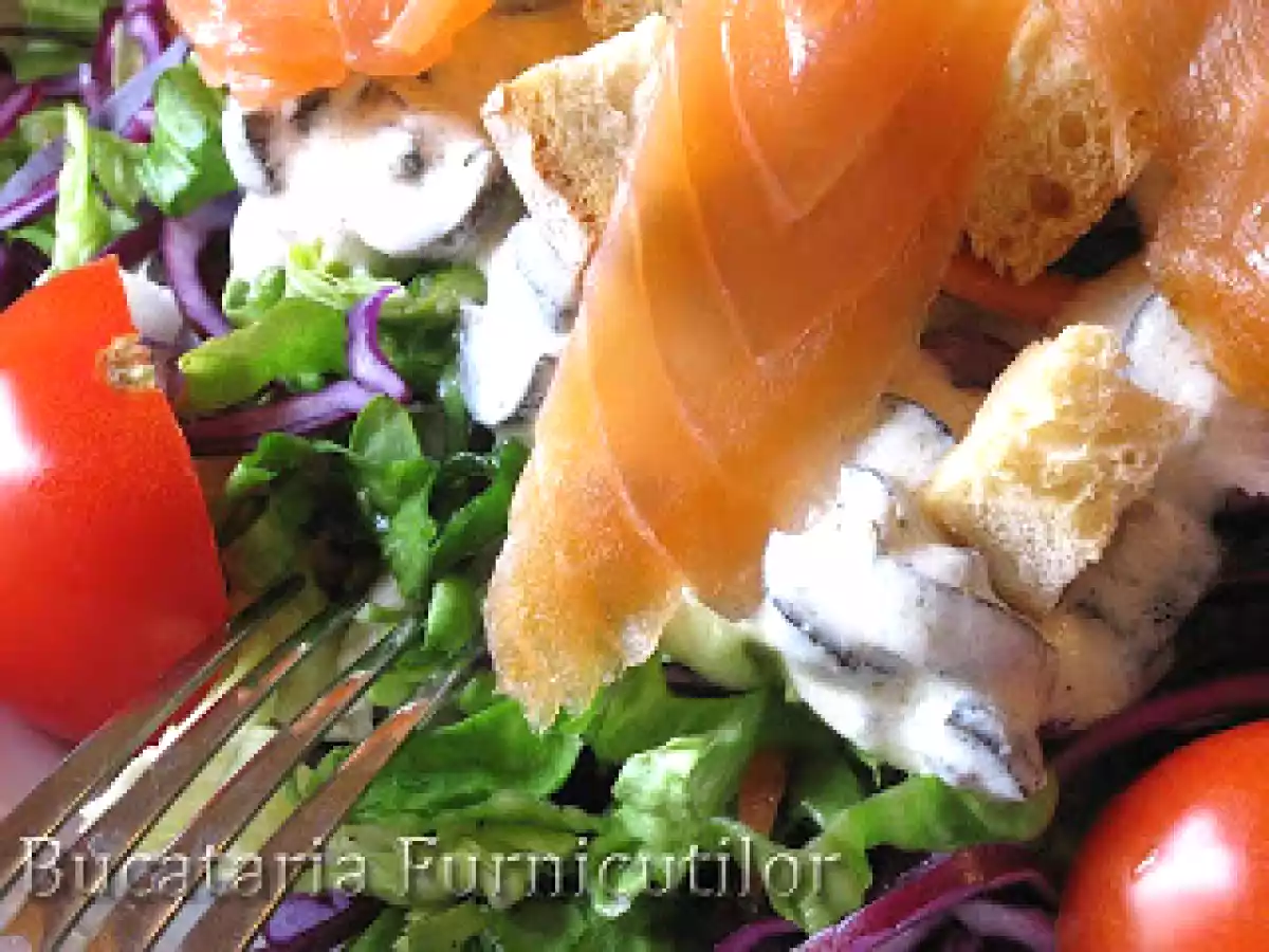 Salata Caesar cu Somon