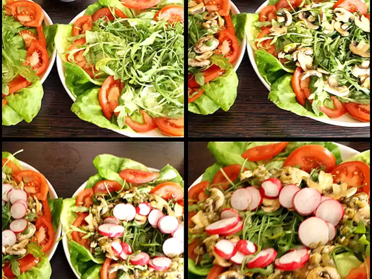 Salata cu cascaval pane si carpaccio de ciuperci - poza 5