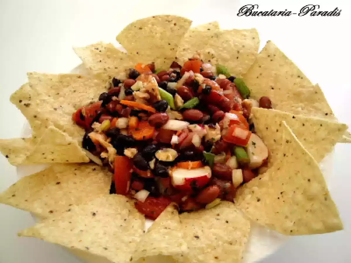 SALATA DE FASOLE IN CULORI CU PESTE AFUMAT