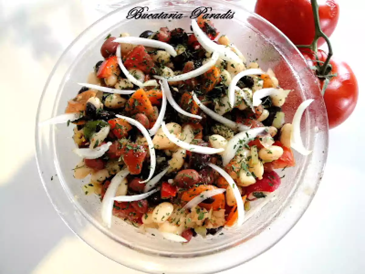 SALATA DE FASOLE IN CULORI CU PESTE AFUMAT - poza 3