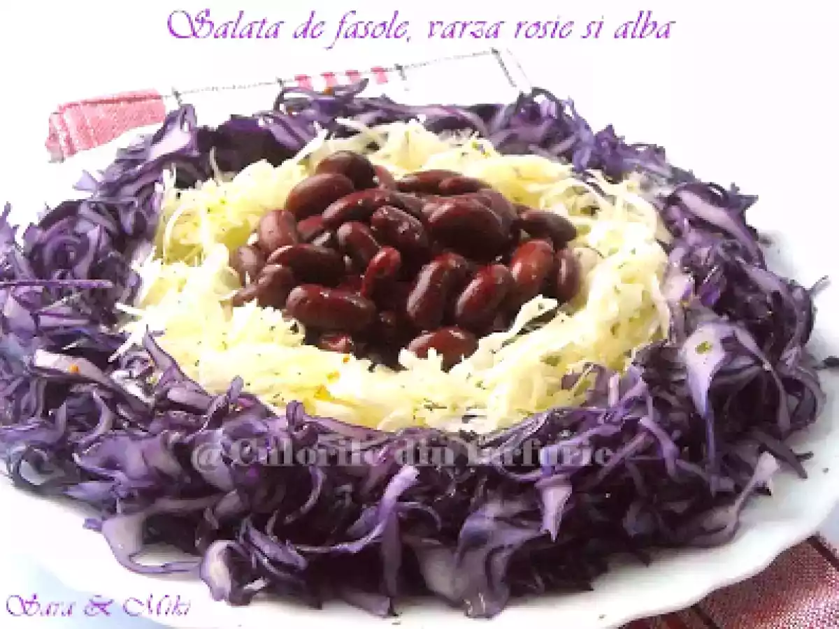 Salata de fasole, varza rosie si alba - poza 2
