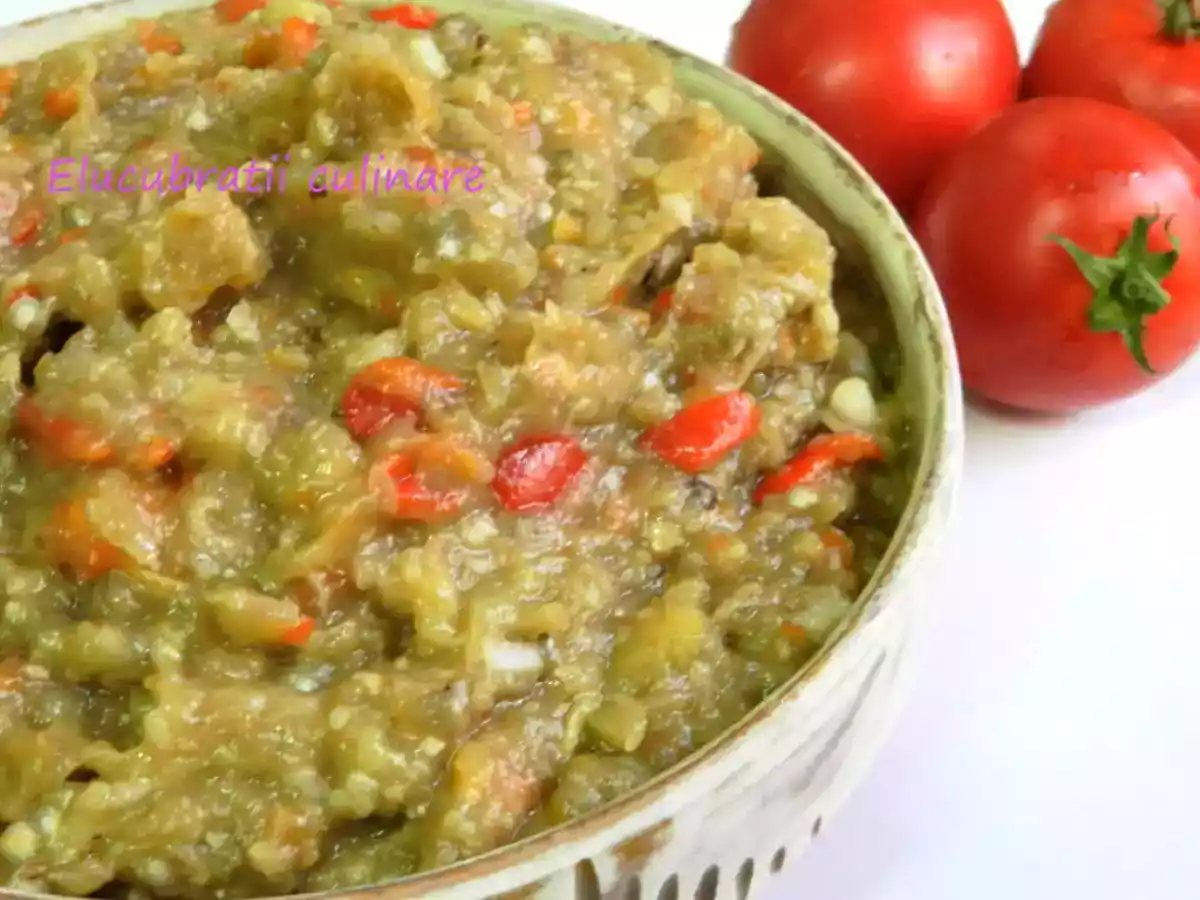 Salata de vinete cu ardei copti