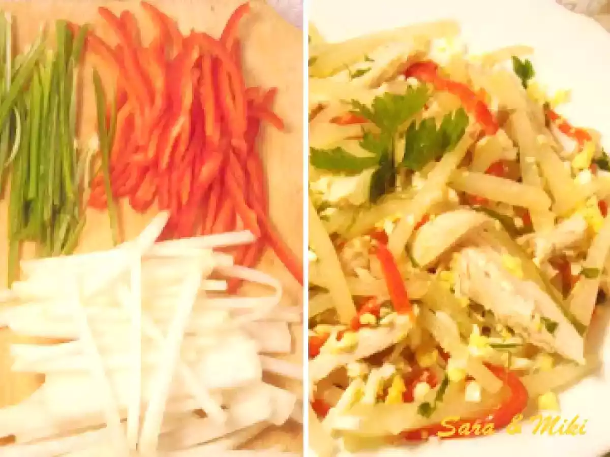 Salata din gulii cu piept de pui