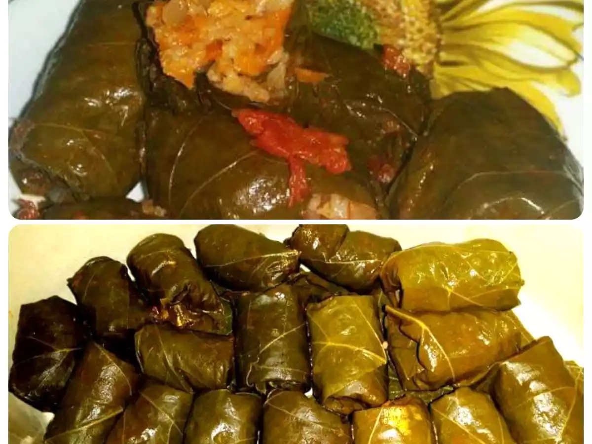 Sarmalute de post in foi de vita cu orez si legume