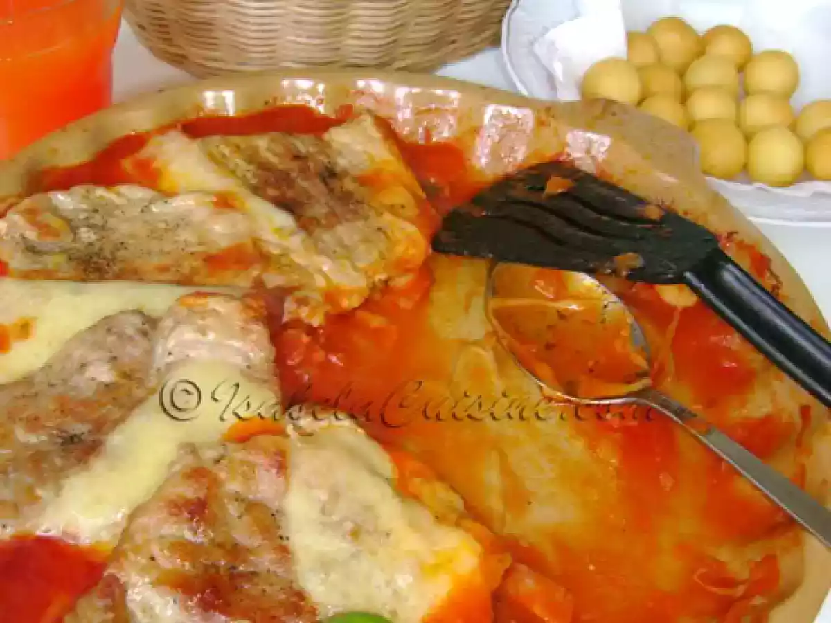 Snitel cu sos de rosii si emmentaler