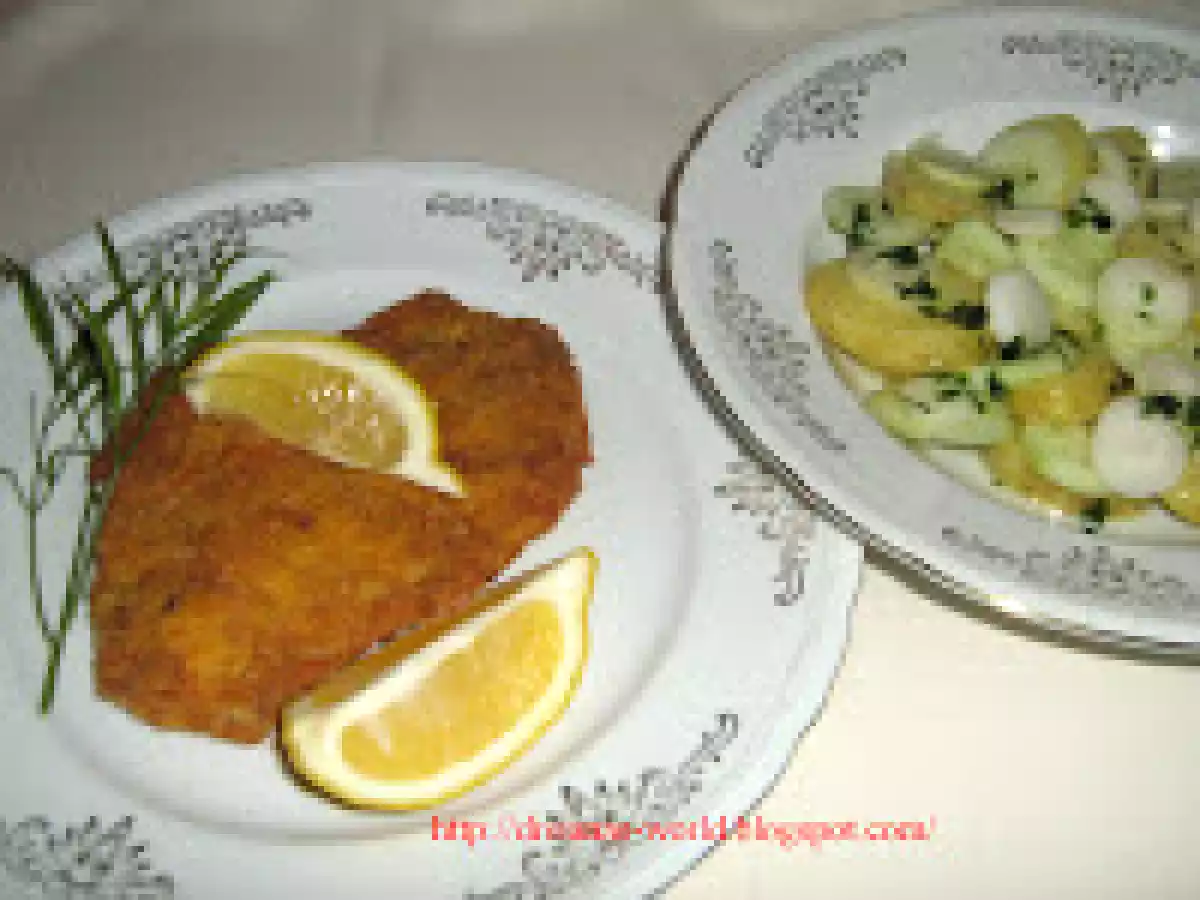 SNITEL VIENEZ CU SALATA DE CARTOFI