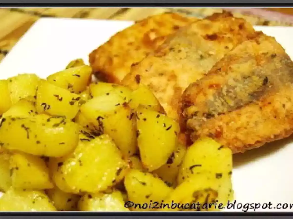 Somon aromat cu cartofi la cuptor