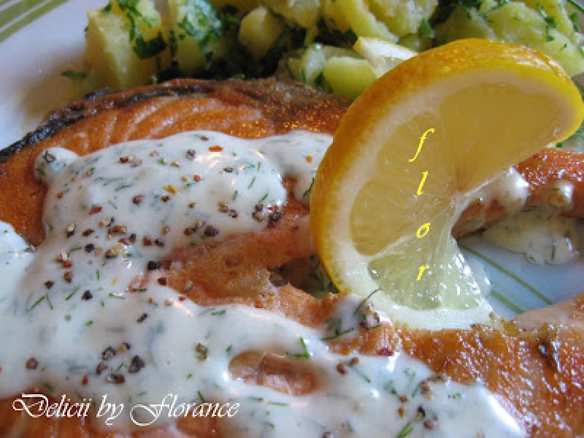 SOMON cu cartofi natur