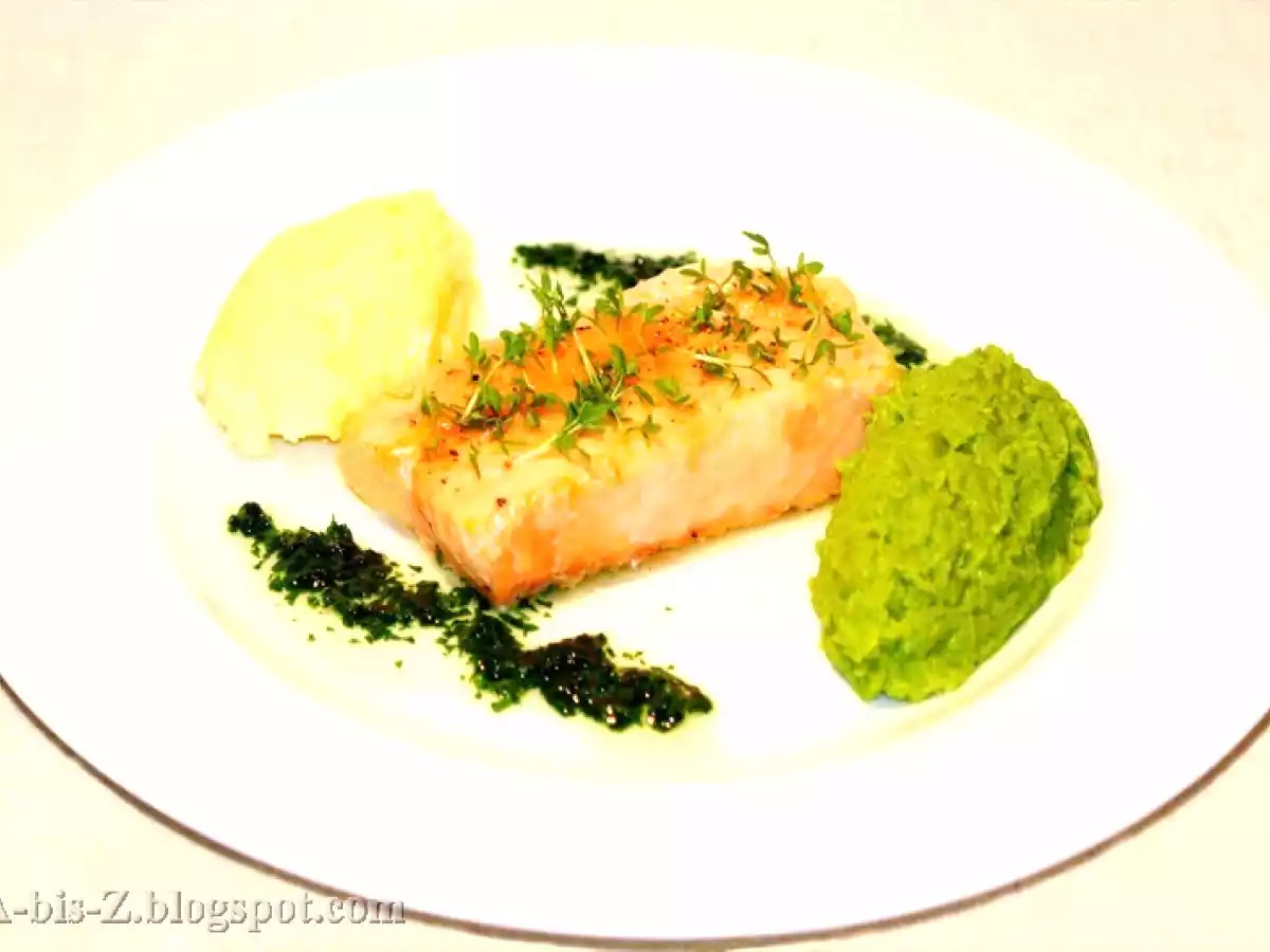 Somon cu piure de cartofi si mazare - poza 2