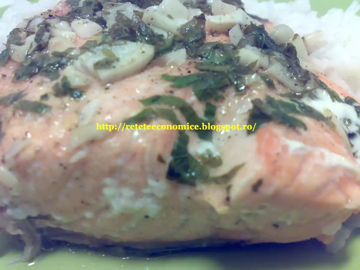 Somon marinat la cuptor