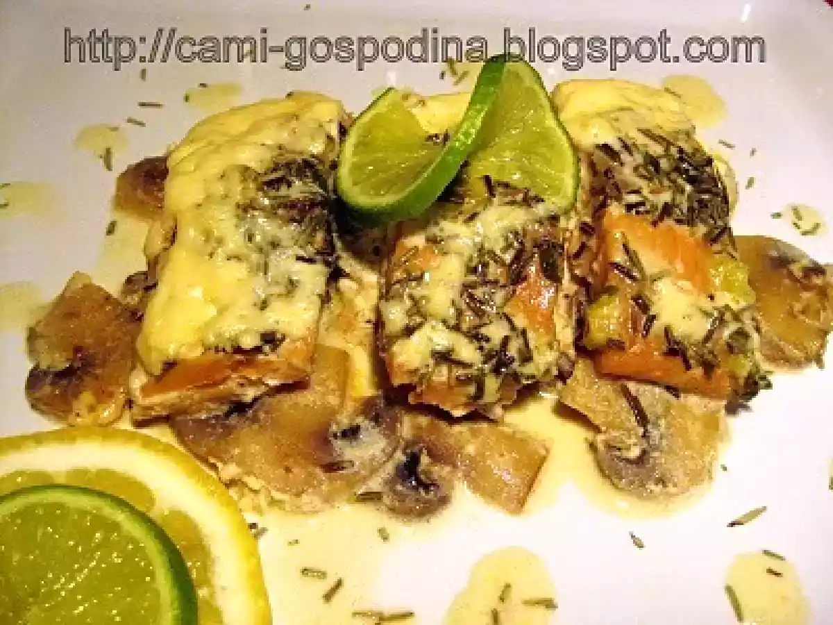 Somon pe pat de ciuperci