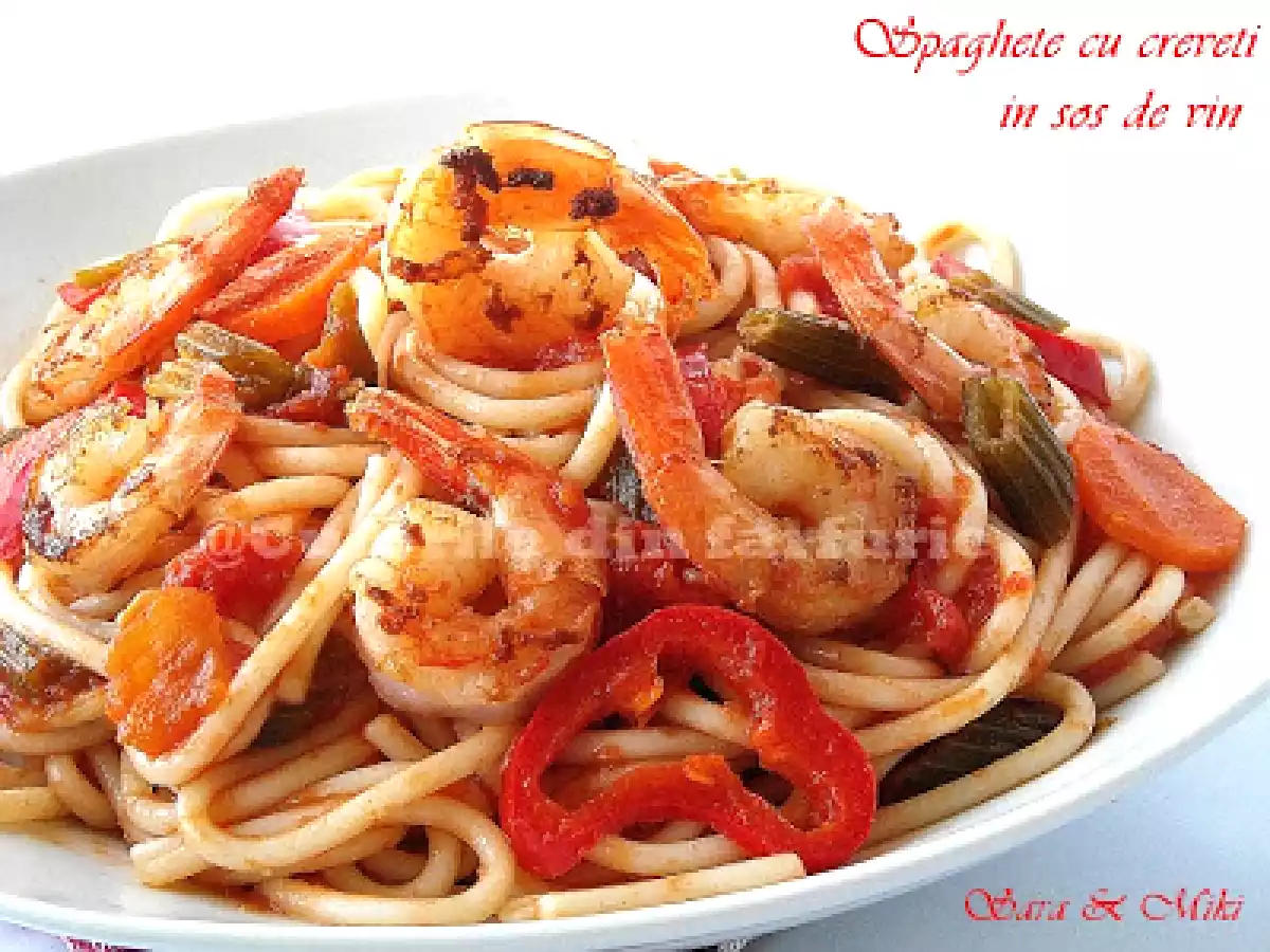 Spaghete cu creveti in sos de vin - poza 2