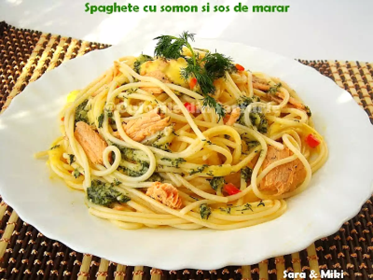 Spaghete cu somon si sos de marar - poza 3