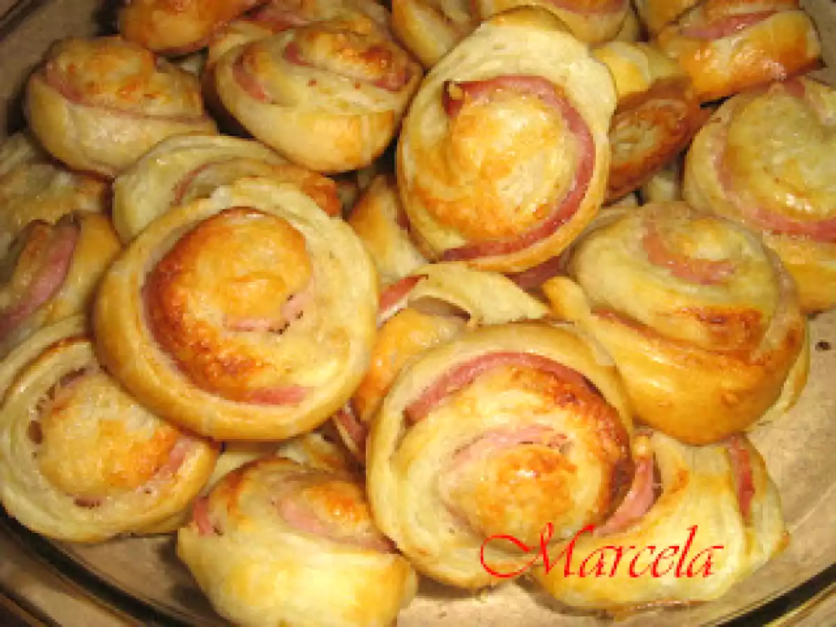 Spirale cu sunca si parmezan