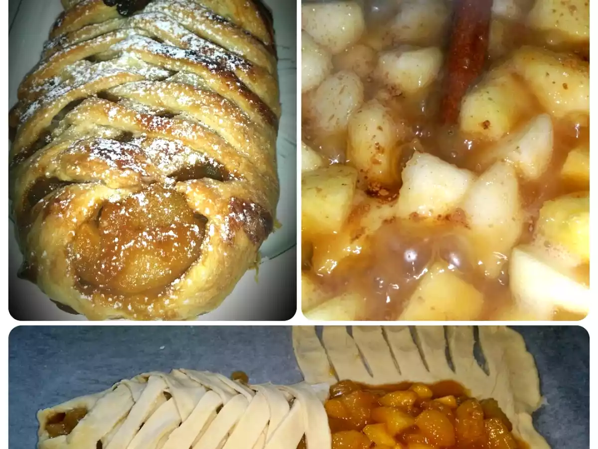 Ștrudel cosiță cu mere si pere