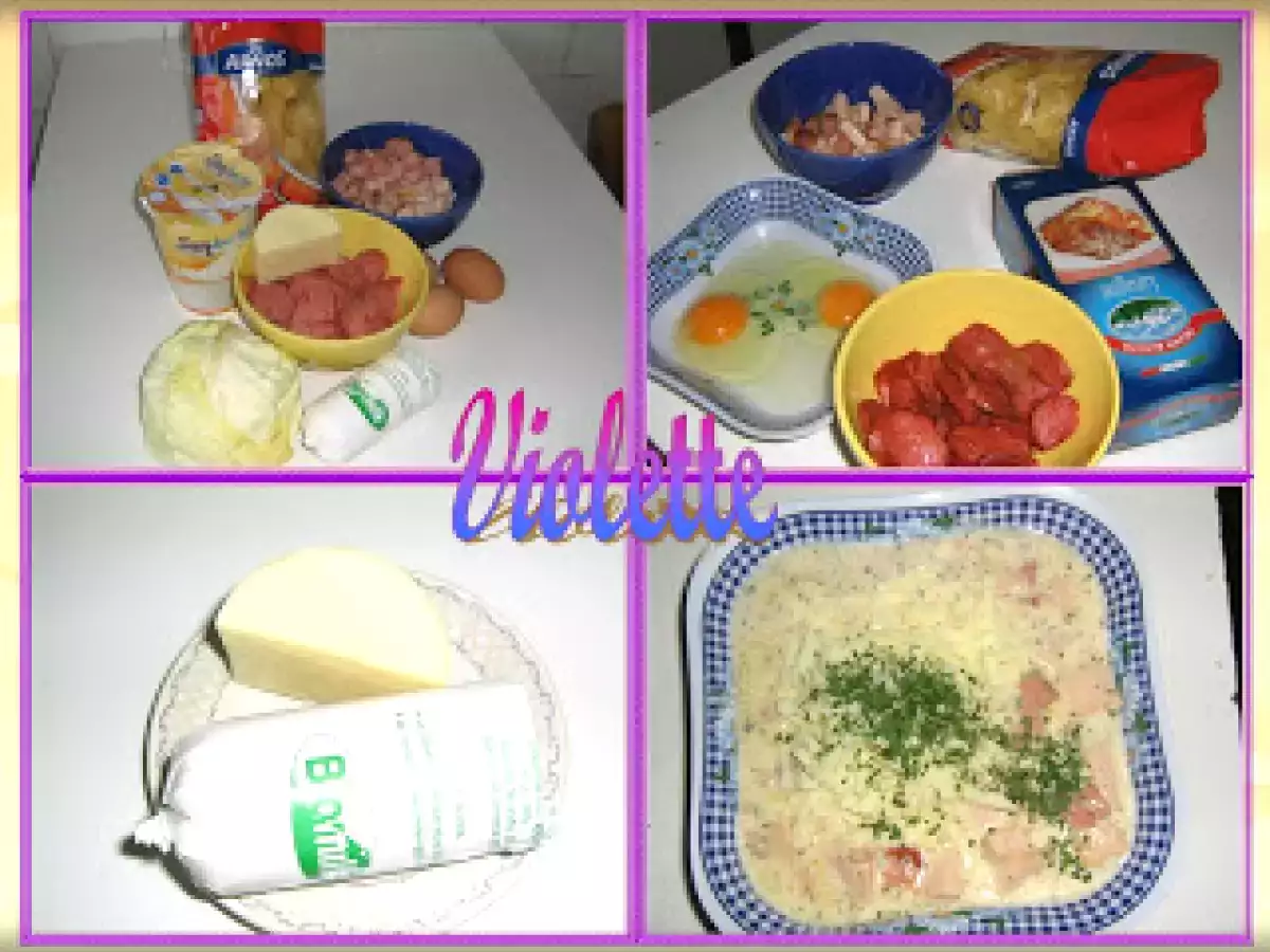 Sufleu de paste cu sunca