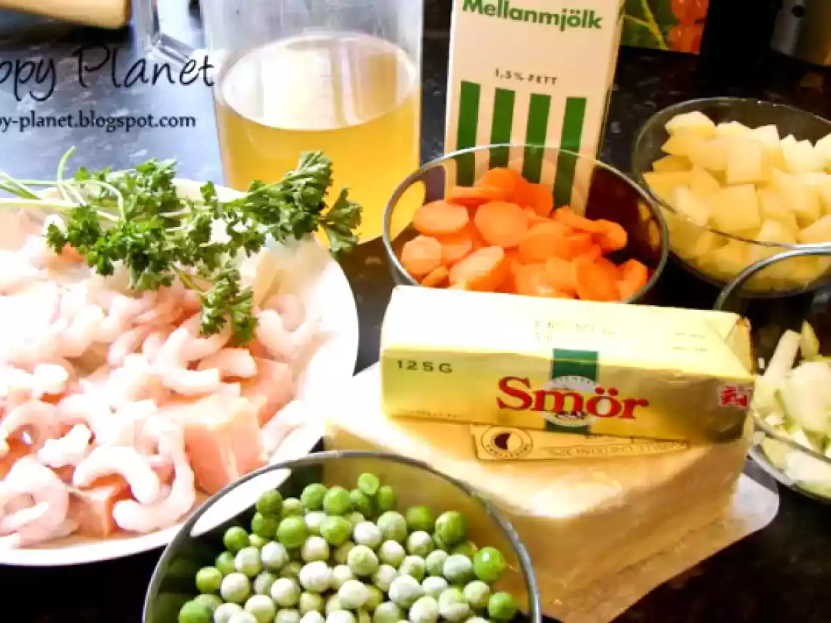 Supa crema cu peste si creveti - poza 3