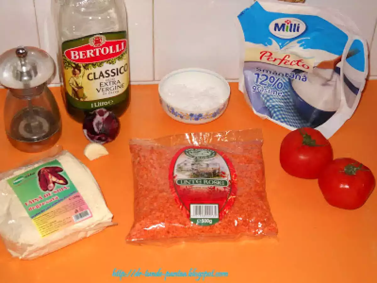 Supa crema de linte rosie cu galuste de branza (Montignac ) - poza 2