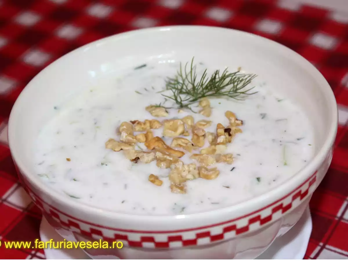 Supa rece de iaurt cu castraveti (reteta video)