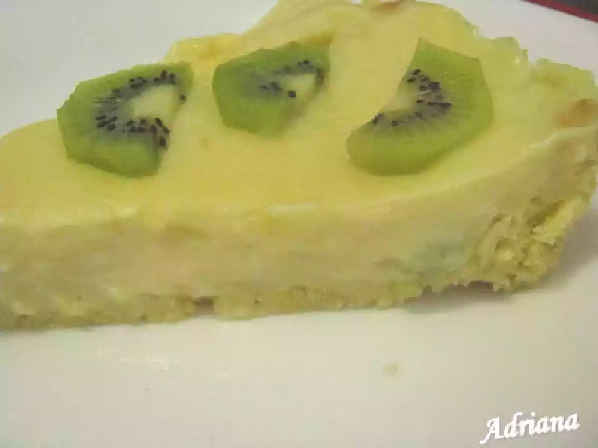 Tarta cu budinca si fructe