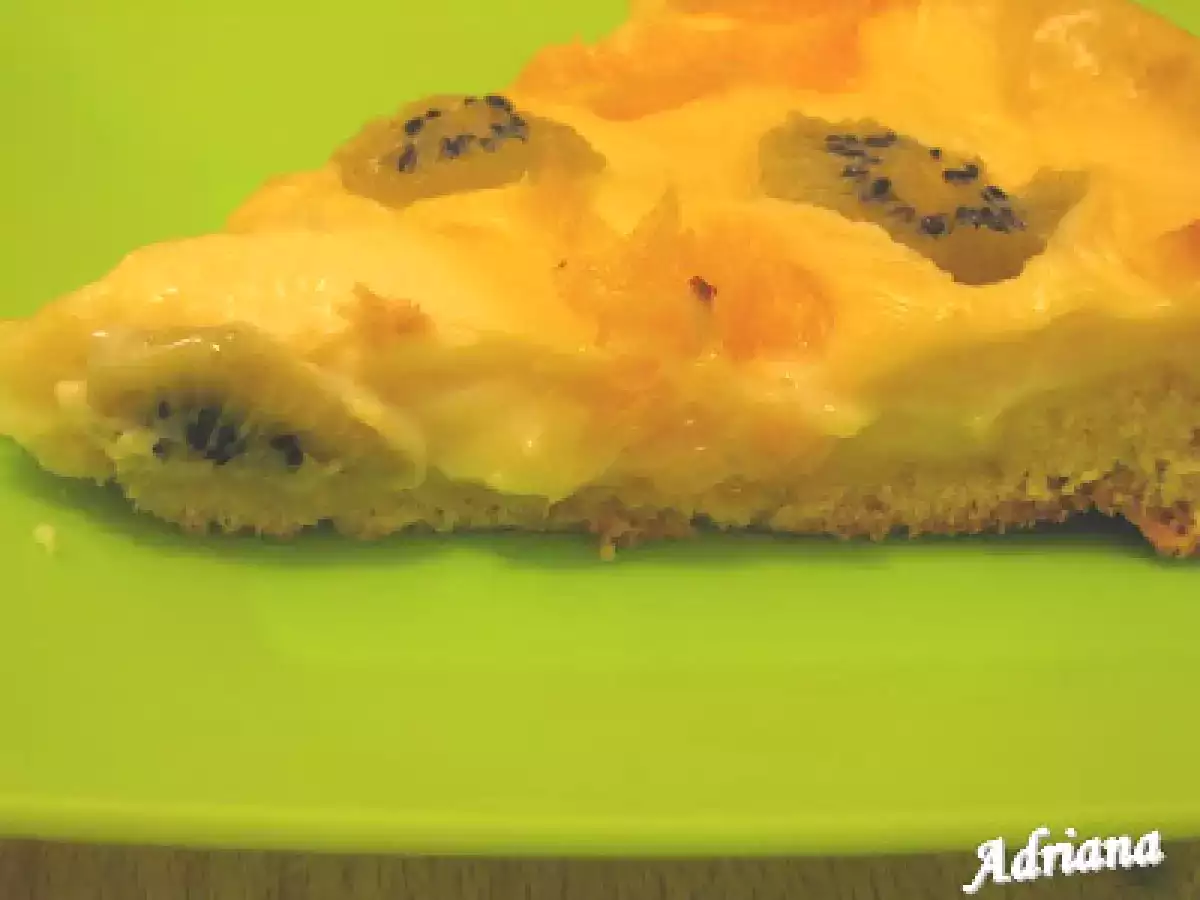 Tarta cu budinca si fructe - poza 3