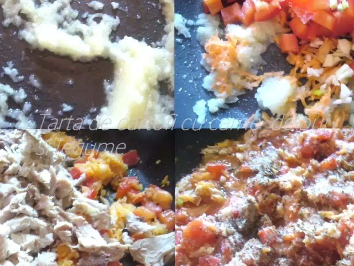 Tarta de cartofi cu carne de pui si legume - poza 2