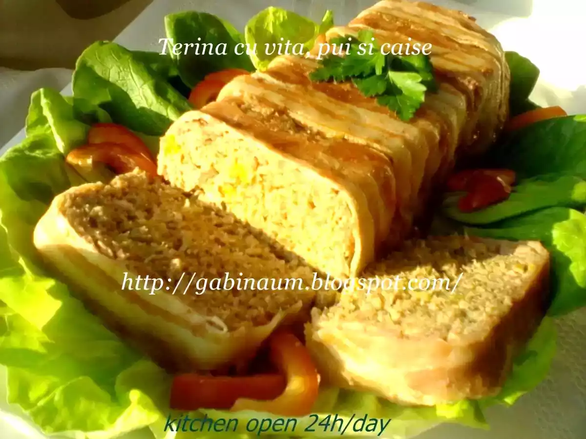 Terina cu vita, pui si caise - poza 3