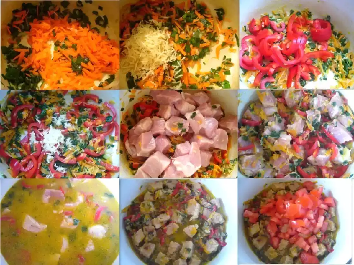 Tocana de porc cu legume si taitei lati - poza 2