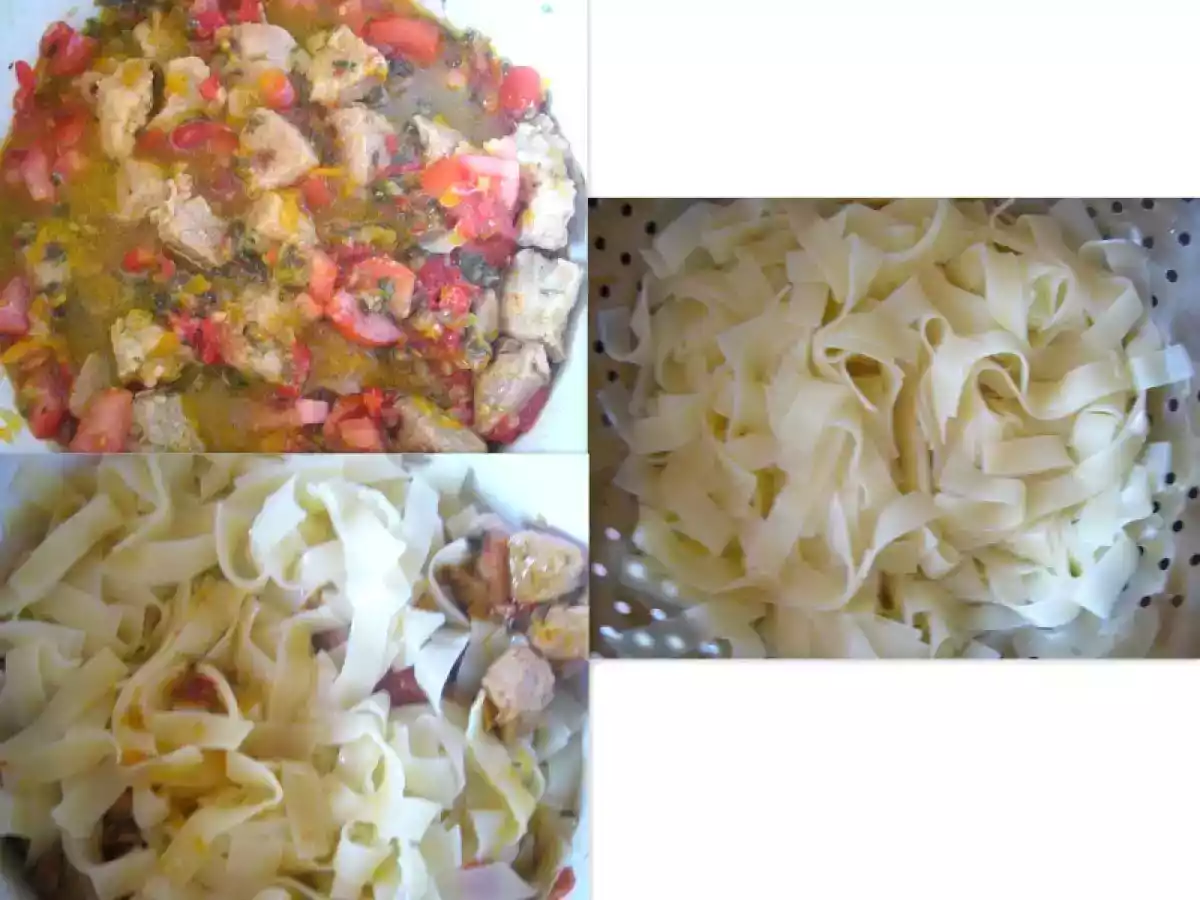 Tocana de porc cu legume si taitei lati - poza 3