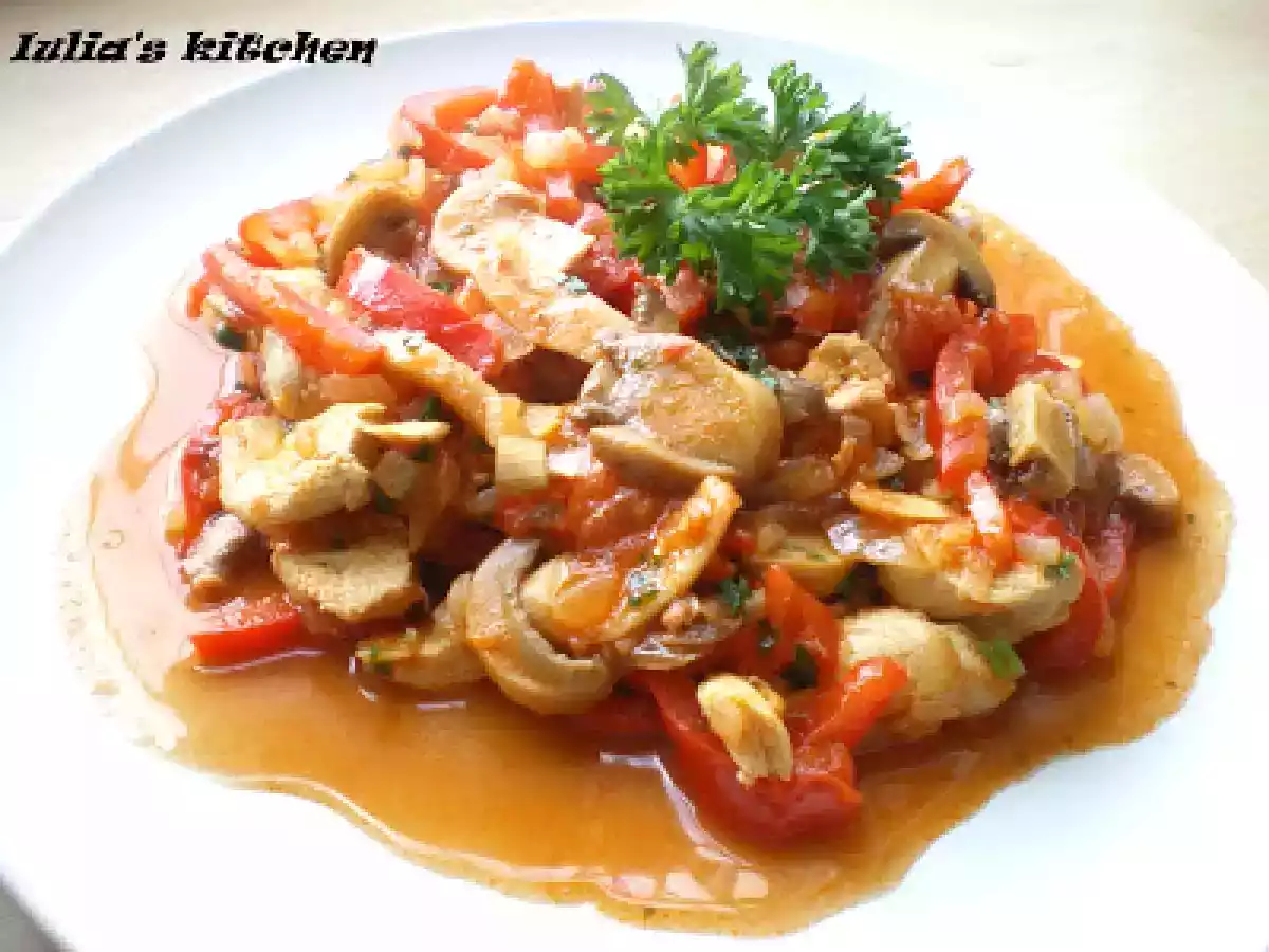 Tocanita de ardei si ciuperci