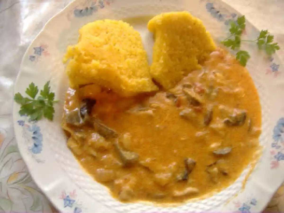 Tocanita de ciuperci cu mamaliguta