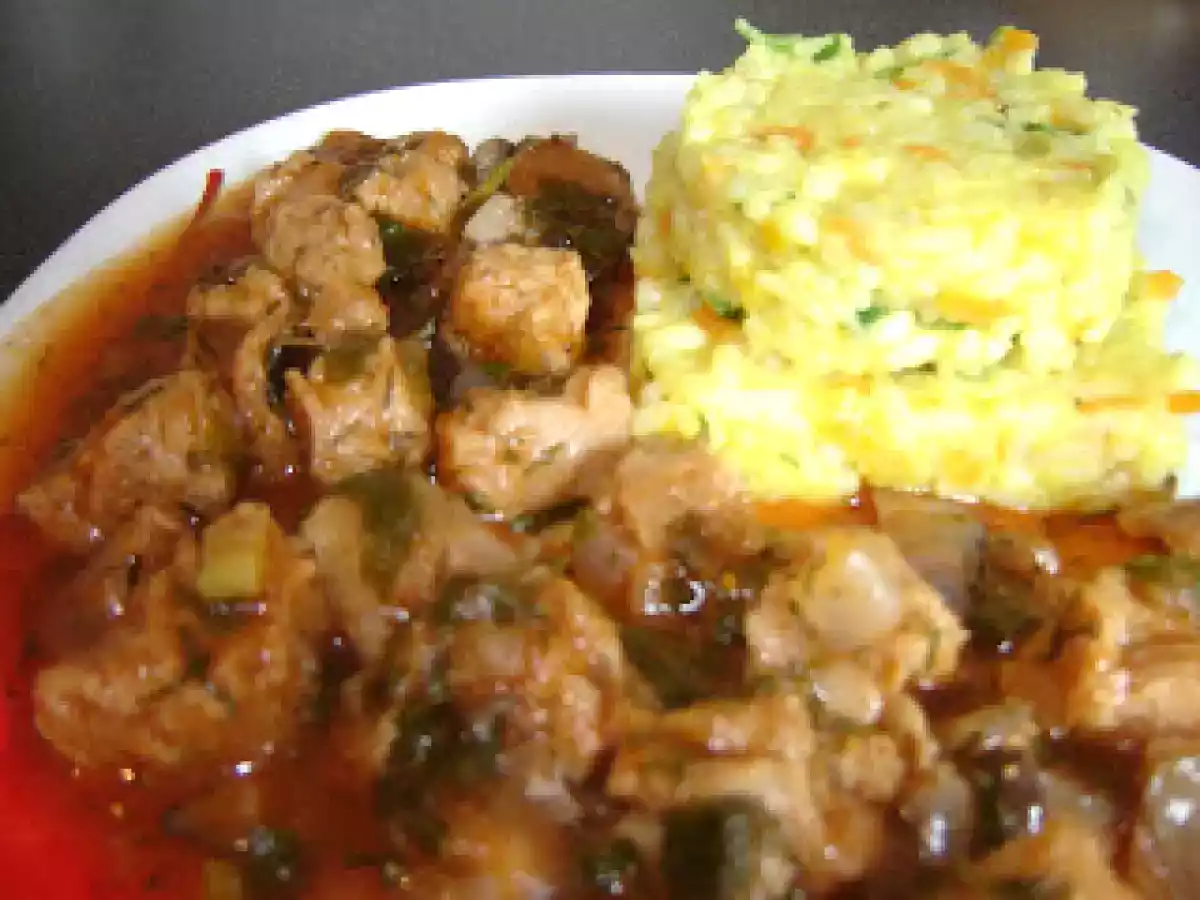 Tocanita de soia cu garnitura de orez cu curry - poza 2