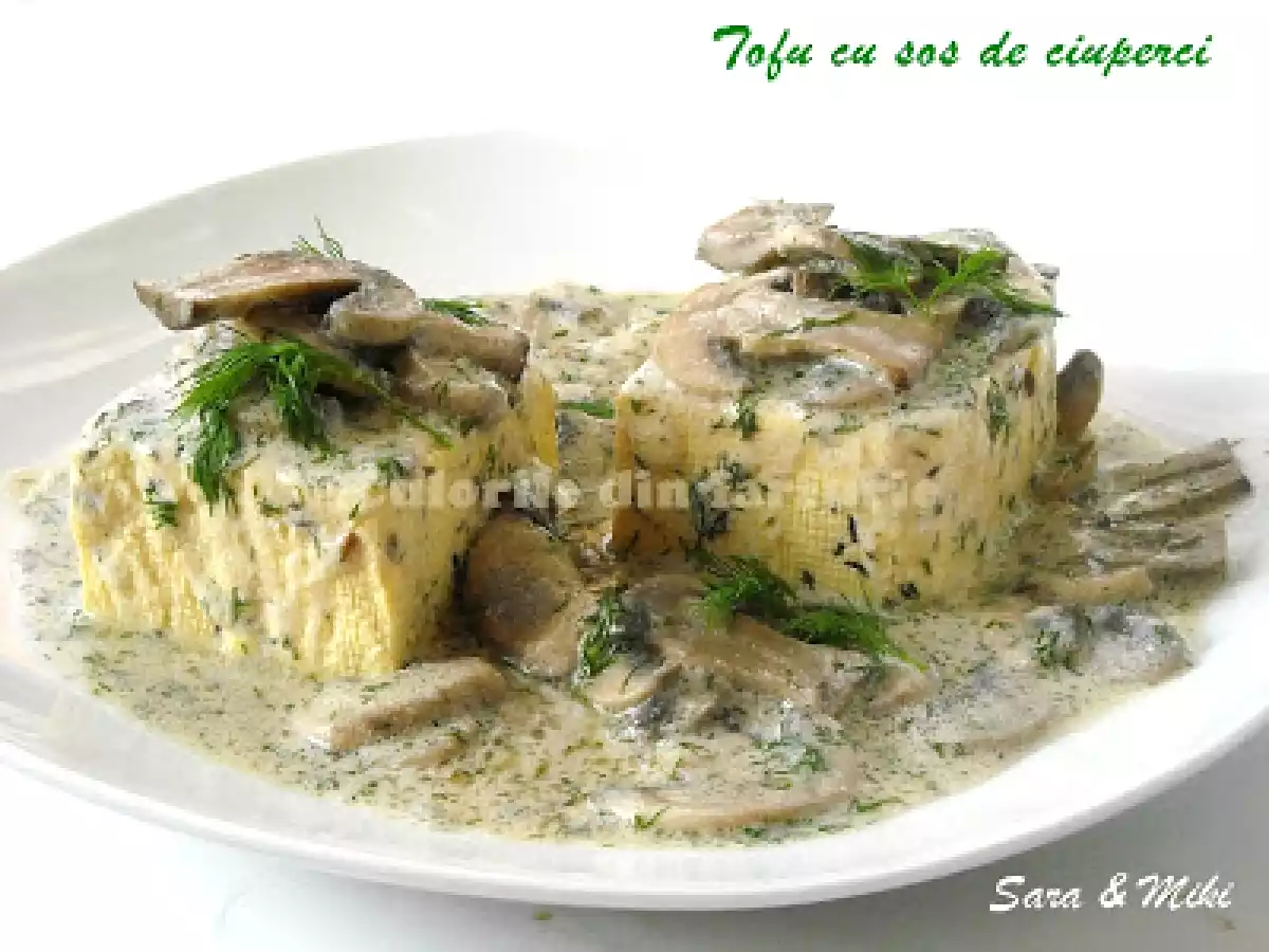 Tofu cu sos de ciuperci