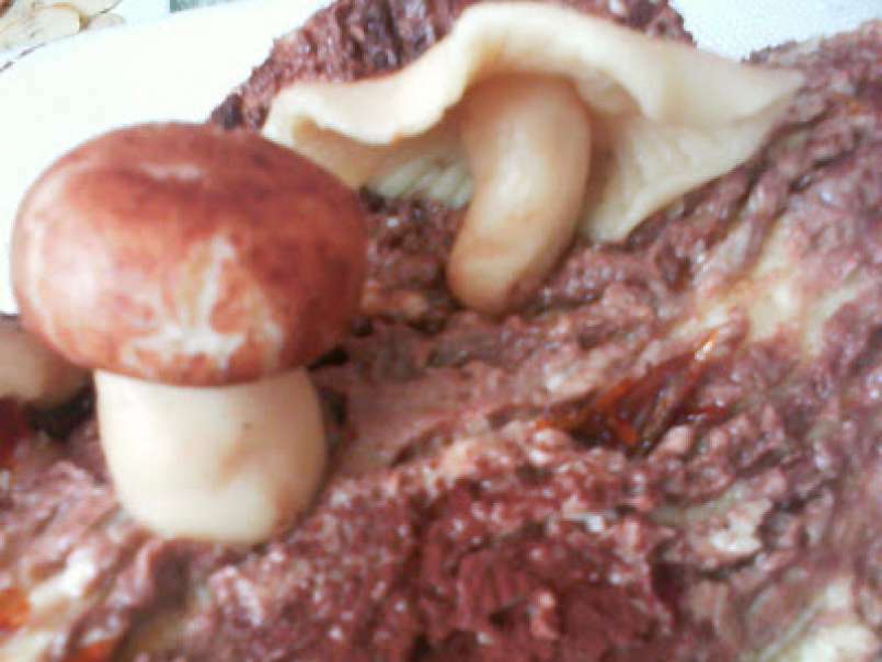 Tort Buturuga cu crema de nuca si ciuperci din martipan - poza 6