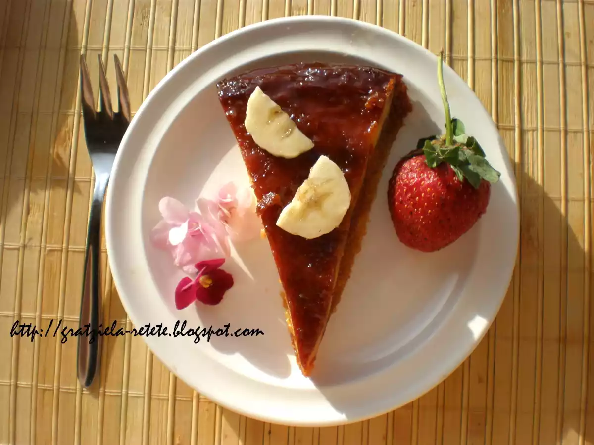 tort caramel cu blat din pandişpan